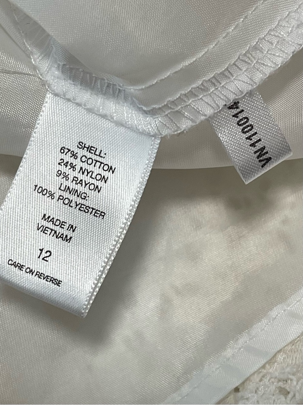 Graduation Dress White Lace Eyelet Fit Flare High Neck Midi New York & Company - Picture 10 of 13